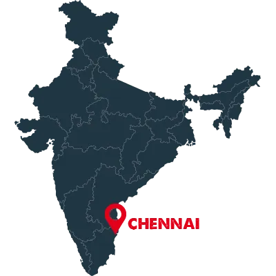 Map of India highlighting Chennai